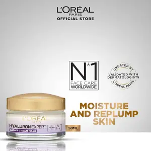 L'Oreal Paris Hyaluron Expert Replumping Moisturizing Care Night Cream Mask, 50ml