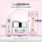 Bundle - L'Oreal Paris Glycolic Bright Instant Glowing Face Serum 30Ml + L'Oreal Paris Glycolic Bright Glowing Gel Night Cream 50ml with free jade Roller