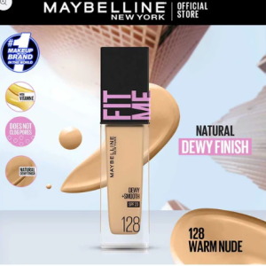 Maybelline Ny New Fit Me Dewy + Smooth Liquid Foundation Spf 23 - 128 Warm Nude 30Ml - For Normal To Dry Skin